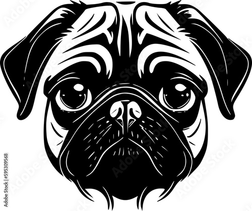 Pug - High Quality Vector Logo - Vector illustration ideal for T-shirt graphic