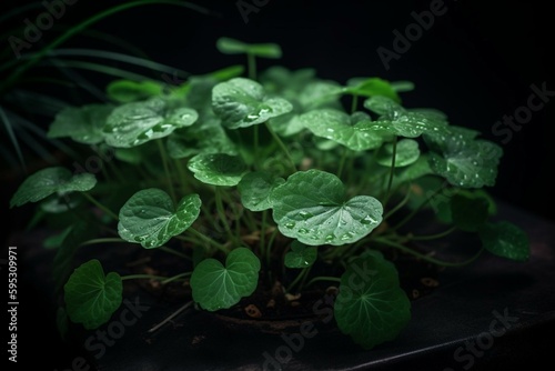 Centella asiatica leaves. Generative AI