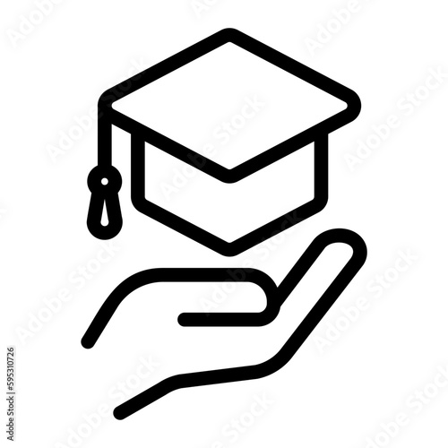 mortarboard line icon