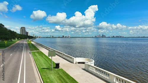 Bayshore Blvd with Tampa downtown in the background photo
