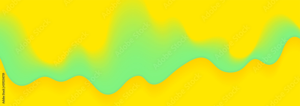 Yellow blue liquid smooth wave abstract background. Vector banner design