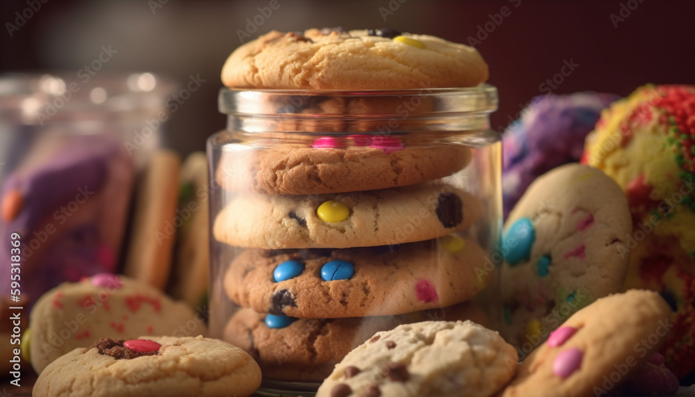 Homemade chocolate chip cookies with cranberry variation generated by AI Homemade chocolate chip cookies with cranberry variation generated by AI