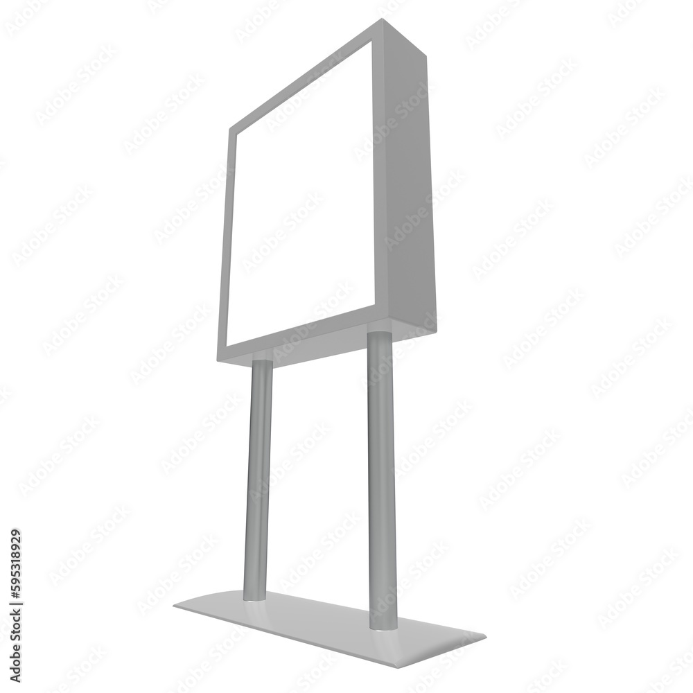 Fototapeta premium metal Isolated Blank blackboard for template mockup 3d illustration