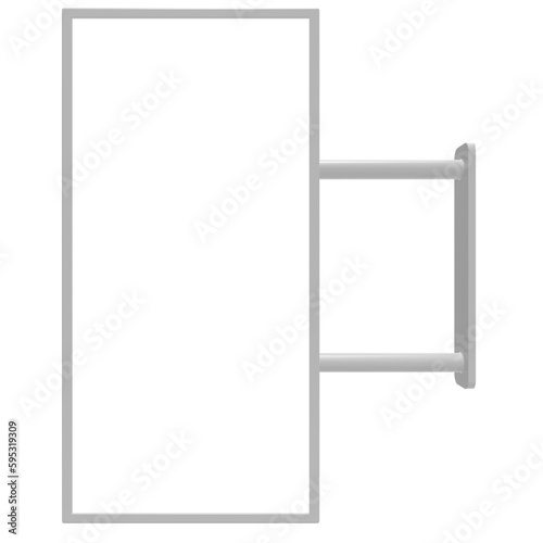 Isolated Blank blackboard for template mockup 3d illustration