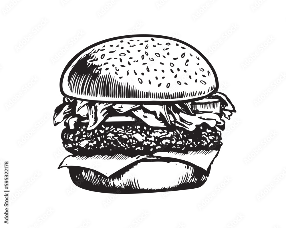 Vector hand drawn burger
Vector hand drawn burger