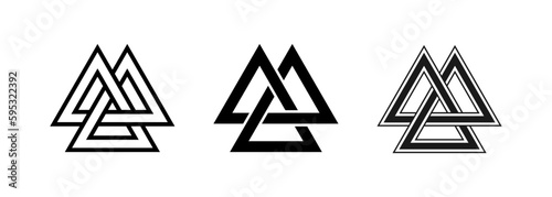 Valknut Symbol 3 Interlocking Triangles Vector sign illustration
