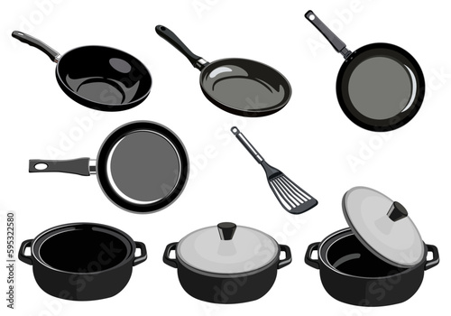  Kitchen tools for cooking, vector illustration