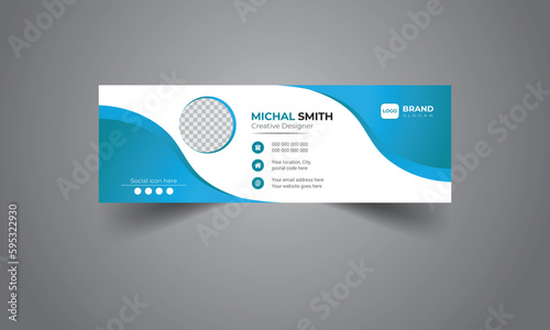 Elegant Corporate Minimal email signature Flat Mail template.