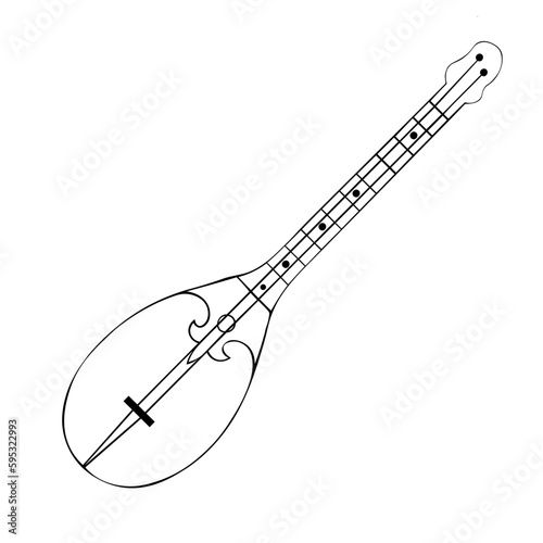 Dombyra Kazakh traditional folk musiacal instrument. Vector illustration