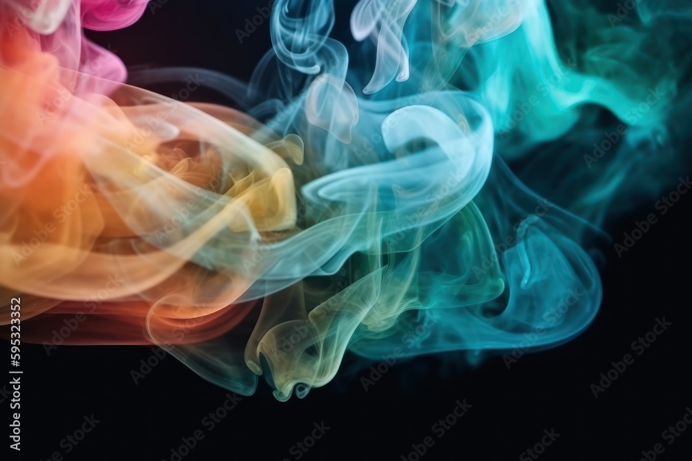 Obraz premium colourful smoke on black background