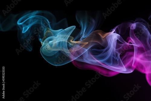 colourful smoke on black background