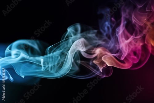 colourful smoke on black background