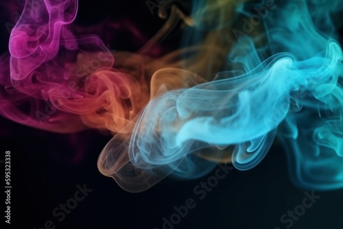colourful smoke on black background