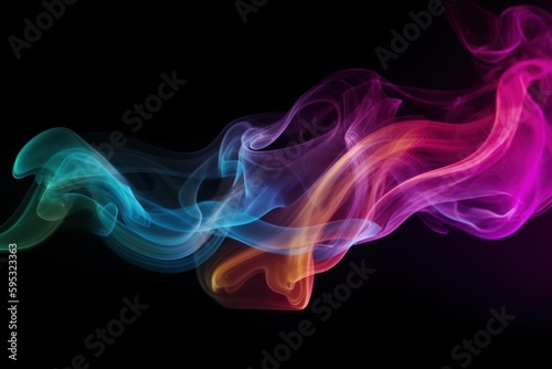colourful smoke on black background