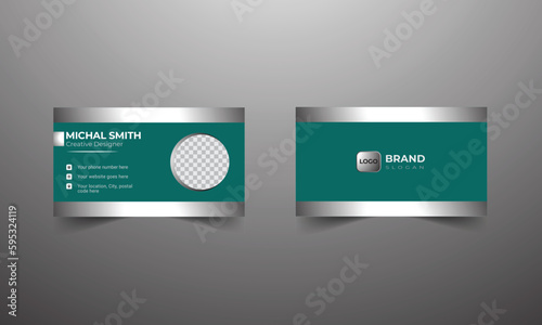 Business card template with illustration of background.