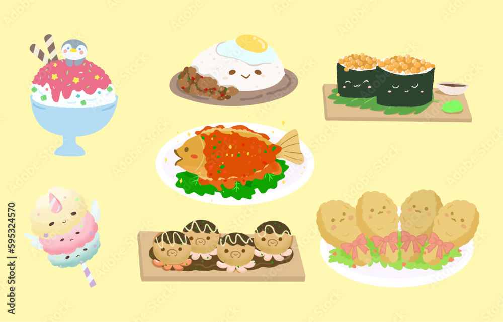 Cute Food Images vector Cute Food Images vector
