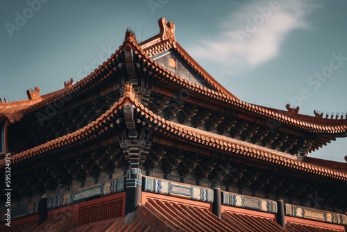 The Forbidden City  the imperial palace complex in Beijing  China. Generative AI