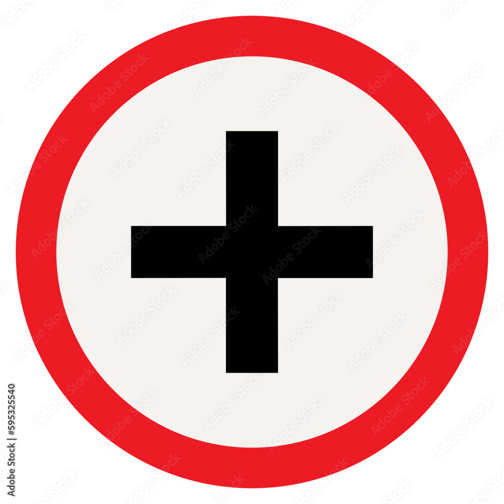 cross road warning. cross sign icon