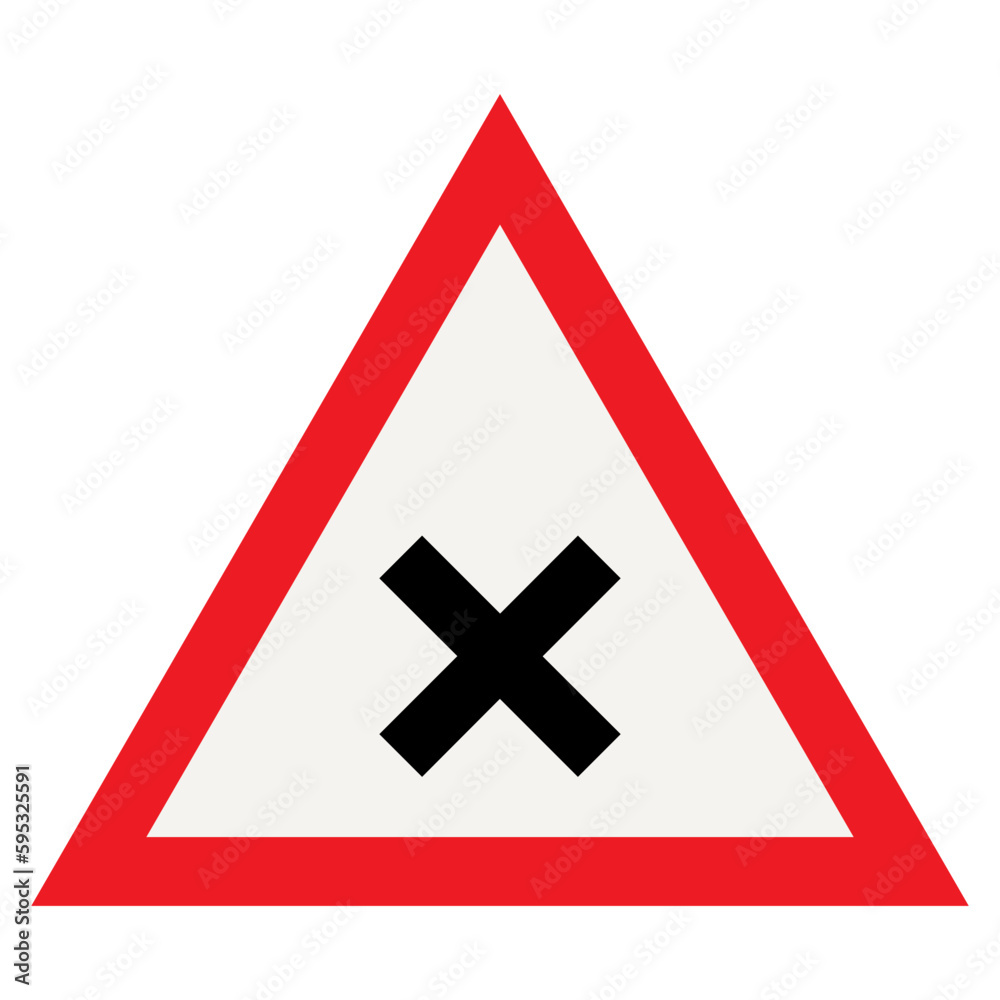 Fototapeta premium cross road warning sign