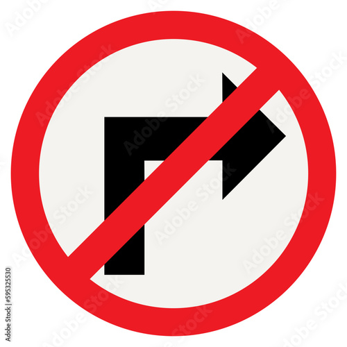Free Download no turn right traffic sign - GFXLoad