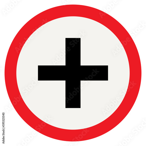 cross road warning. cross sign icon