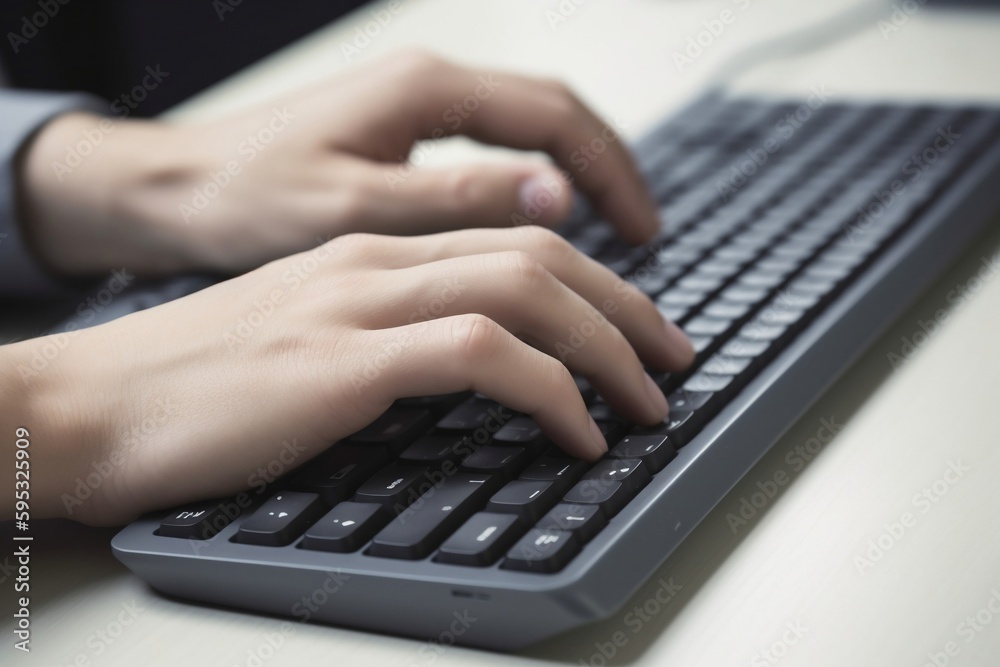 person typing on a keyboard person typing on a keyboard