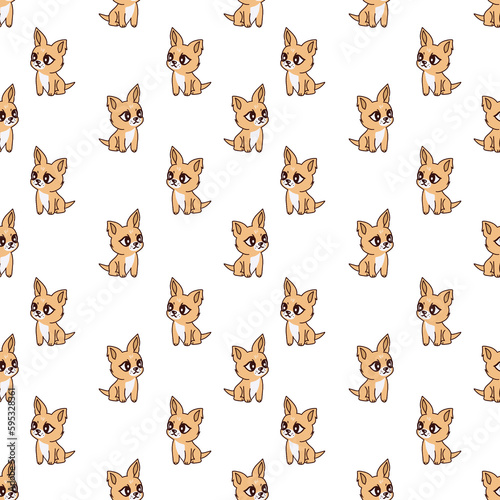 Pattern with little dog 