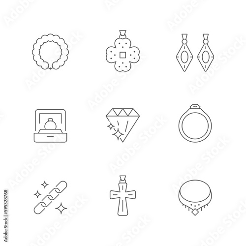 Set line icons of jewelry