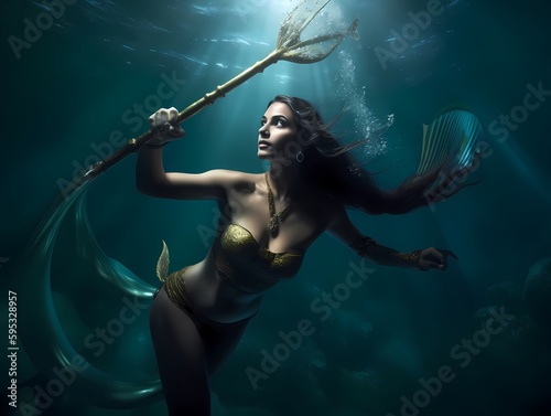 female Poseidon with Trident © Valery