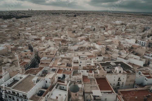 Bird's-eye view of Tunis, Tunisia. Generative AI © Amaya