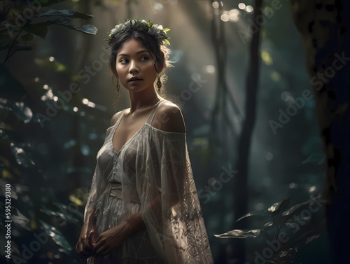 beautiful nymph in her forest