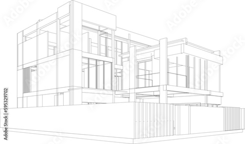 3D illustration of building project	