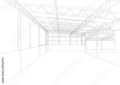 3D illustration of building project	