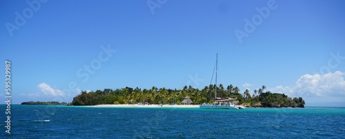 Caribbean Island of Cayo Levantado in Samana Bay Dominican Republic