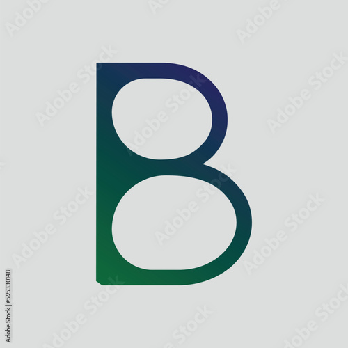 Gradient color letter B text t-shirt vector design on white background. Letter B typography logo design template element. Use for logo, symbol, sign, identity of the company. 