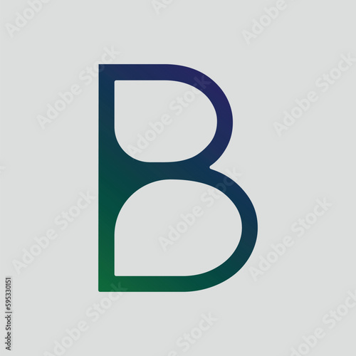 Gradient color letter B text t-shirt vector design on white background. Letter B typography logo design template element. Use for logo, symbol, sign, identity of the company.