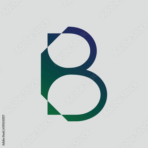 Gradient color letter B text t-shirt vector design on white background. Letter B typography logo design template element. Use for logo, symbol, sign, identity of the company.