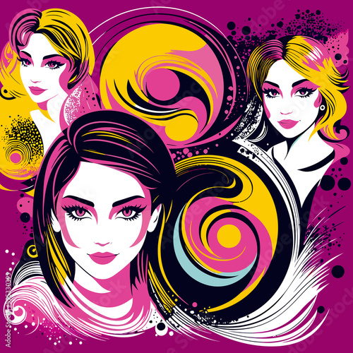 woman color design paint illustration