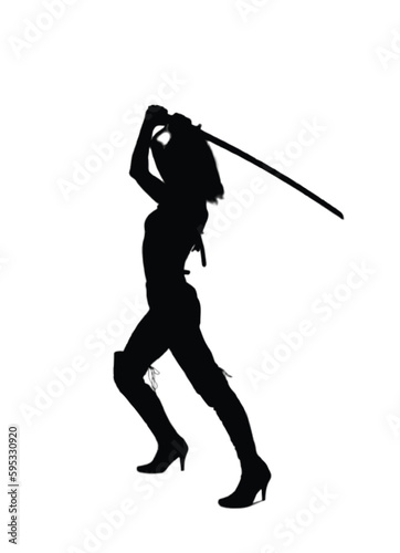 silhouette of a person with sword