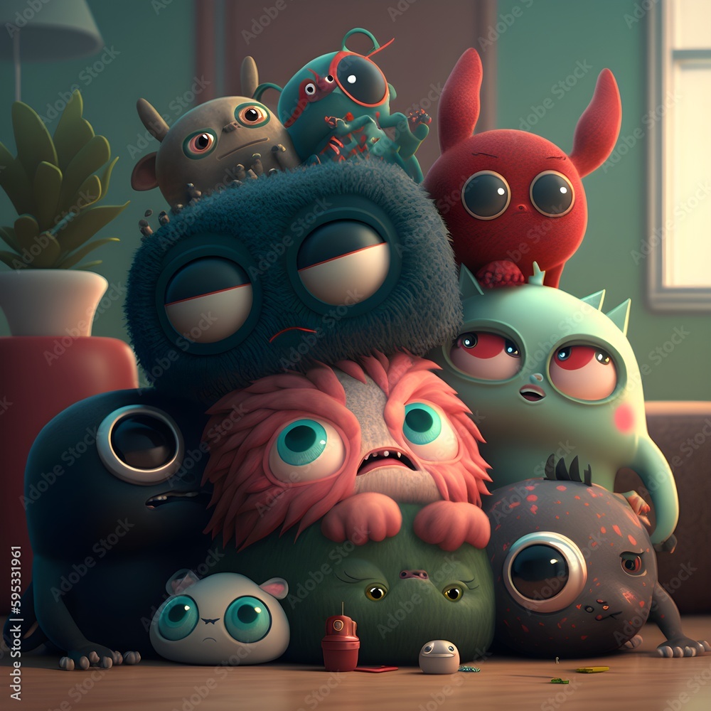 party with friends style of pinkfong kawaii mark ryden Yoshitomo Nara ...