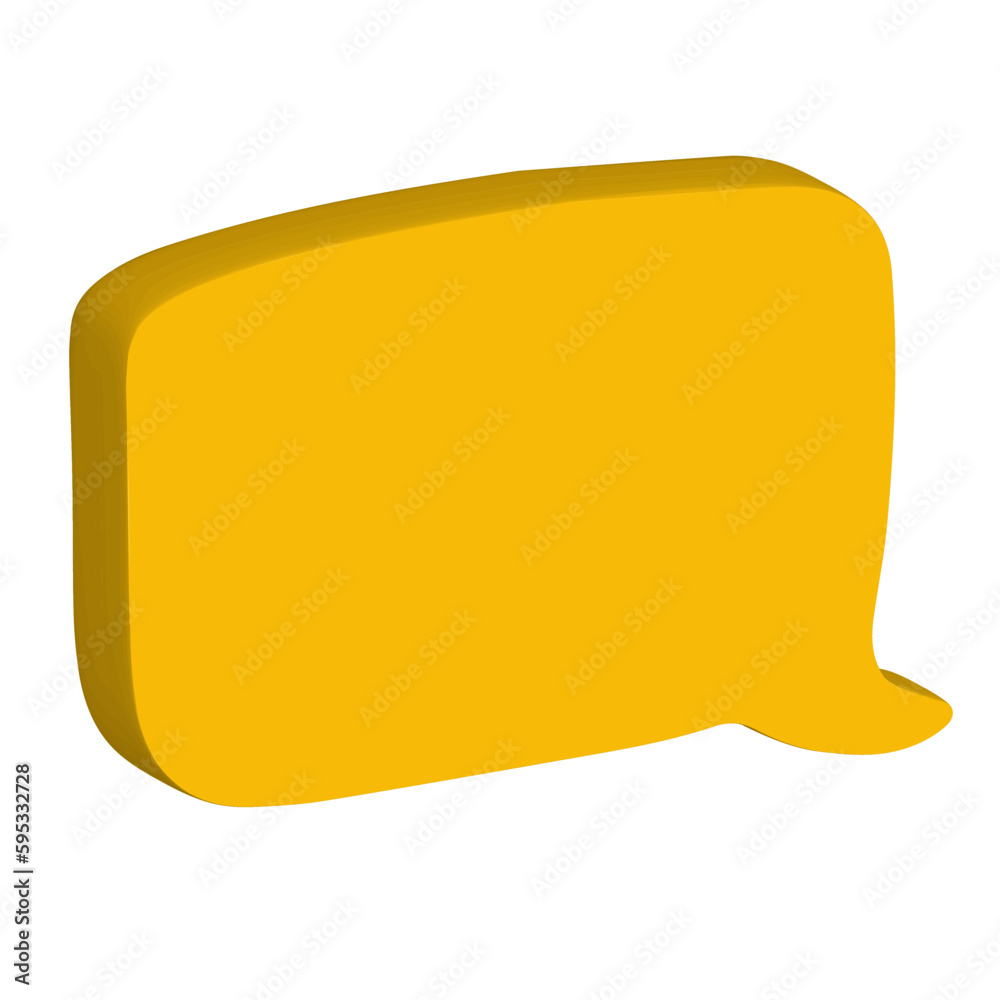 Speech bubble 3d. Yellow talking cloud for chat and messages. Dialog icon on isolated background. Vector Speech bubble 3d. Yellow talking cloud for chat and messages. Dialog icon on isolated background. Vector