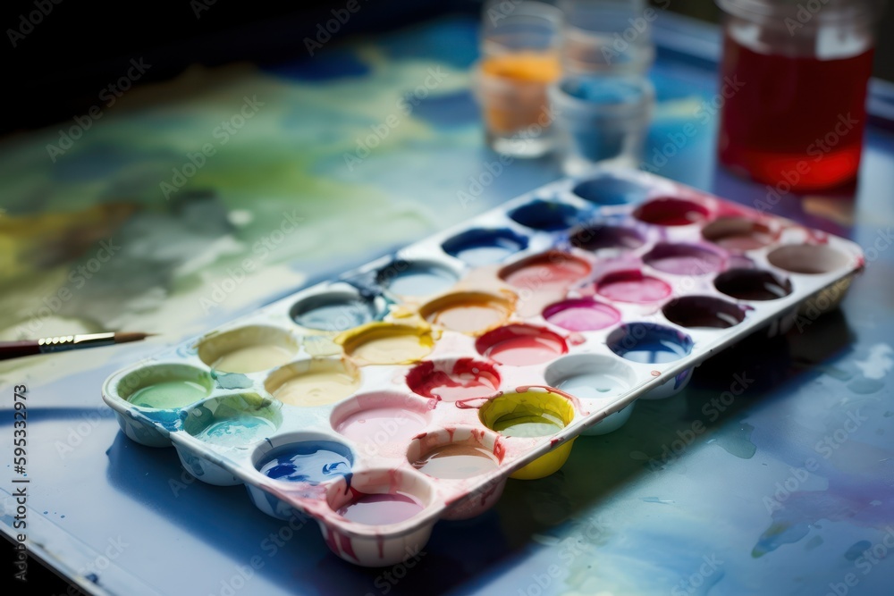 Paint brush with paint splash