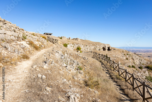 a path inside the fortress of Santa Engracia in Pancorbo, comarca Valle del Ebro, province of Burgos, Castile and Leon, Spain photo