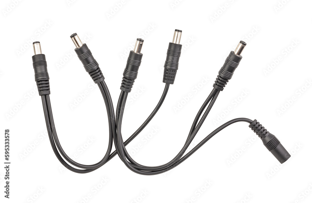 electric cable jack patch adapter path isolated on white electric cable jack patch adapter path isolated on white