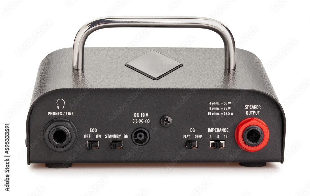 Fototapeta premium guitar amplifier back path isolated on white