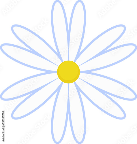 Fototapeta Naklejka Na Ścianę i Meble -  Daisy flower illustration. White chamomile cartoon retro design.