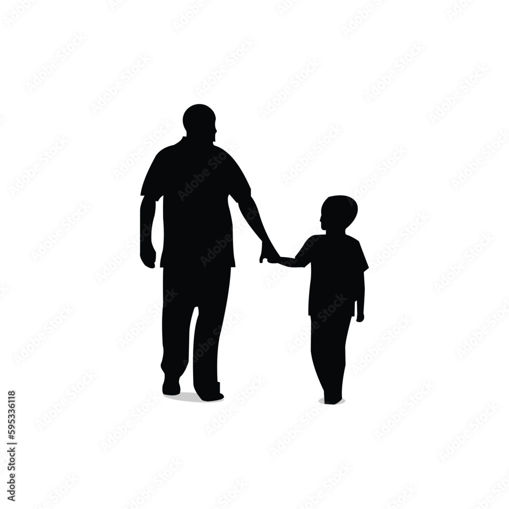 silhouette of parent and child