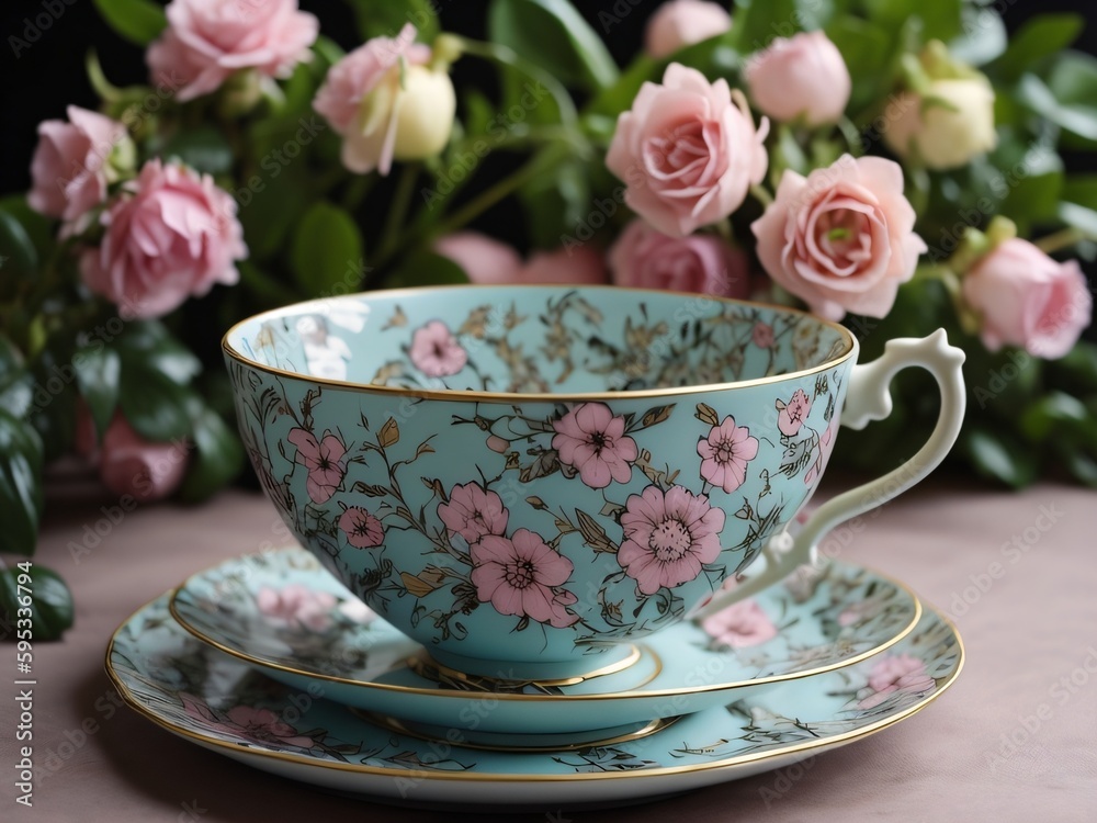 cup of tea with flowers cup of tea with flowers