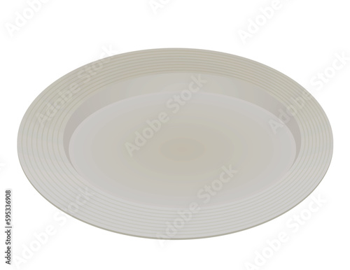 Grey plastic plate. vector illustration