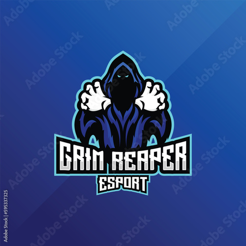 grim reaper logo esport team design gaming mascot